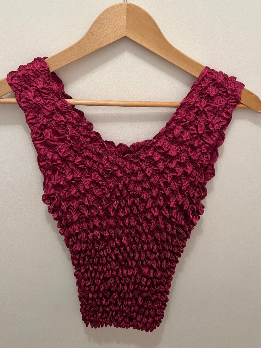 Vintage Popcorn Stretch Tank Top – Dark Pink One Size Fits Most